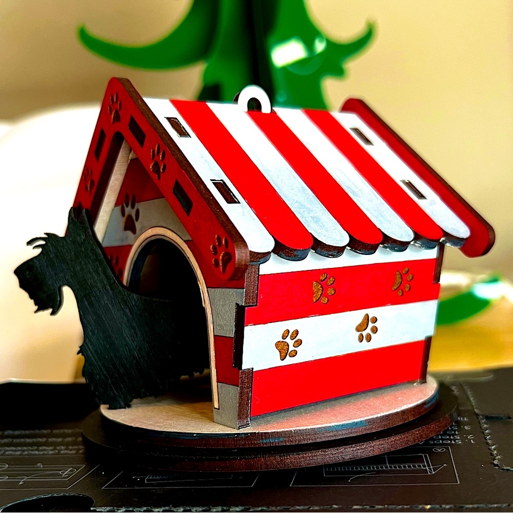 Scottie doghouse ornament.